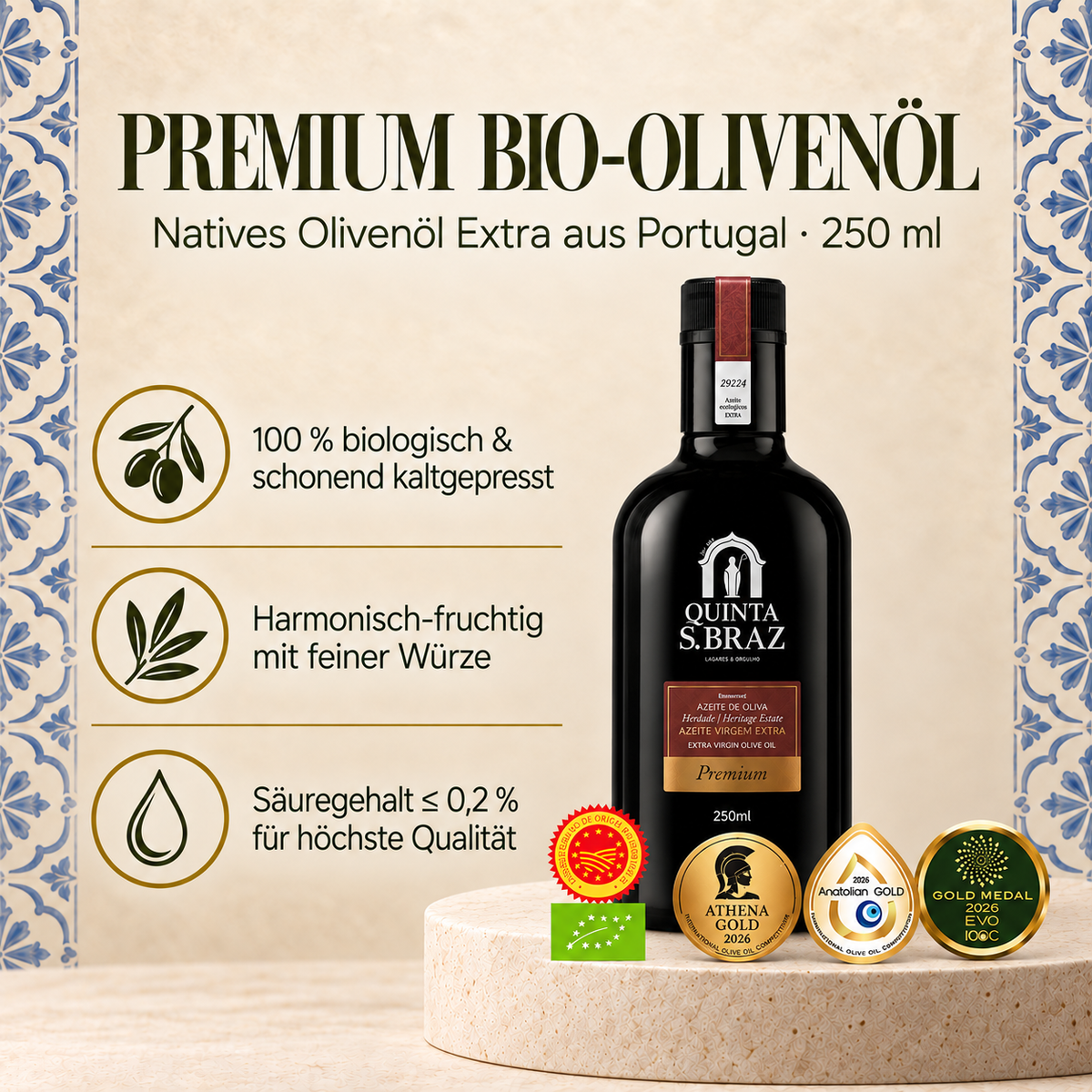 Quinta de S. Braz Premium - Natives Olivenöl Extra BIO 250ml