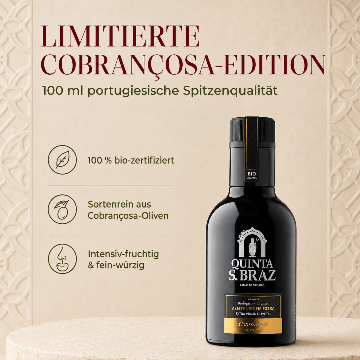 Quinta S. Braz Cobrançosa – Natives Olivenöl Extra BIO 100 ml | Limitierte Edition