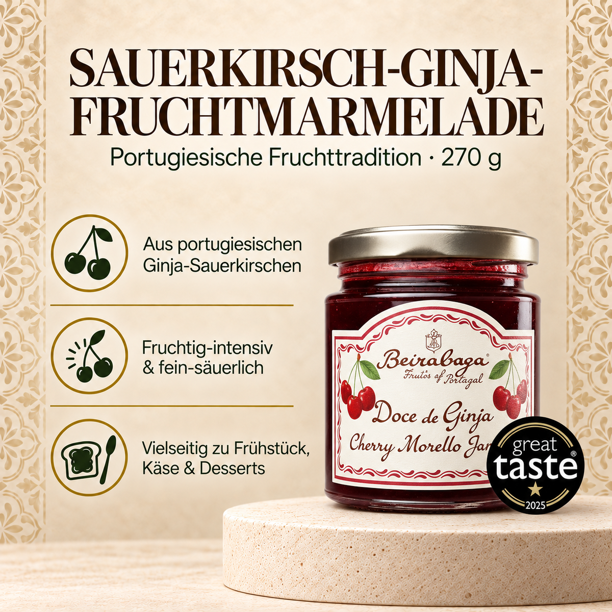 Beira Baga - Sauerkirsch("Ginja")-Fruchtmarmelade 270g