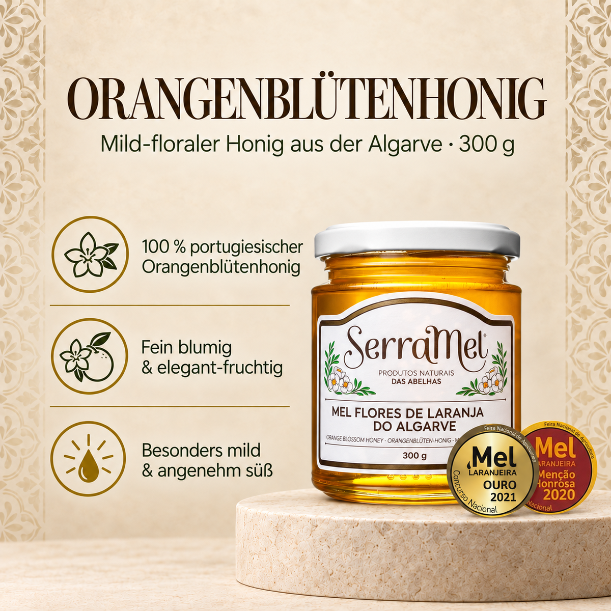 Serramel - Orangenblütenhonig 300g (Mel Flores de Laranjeiras)