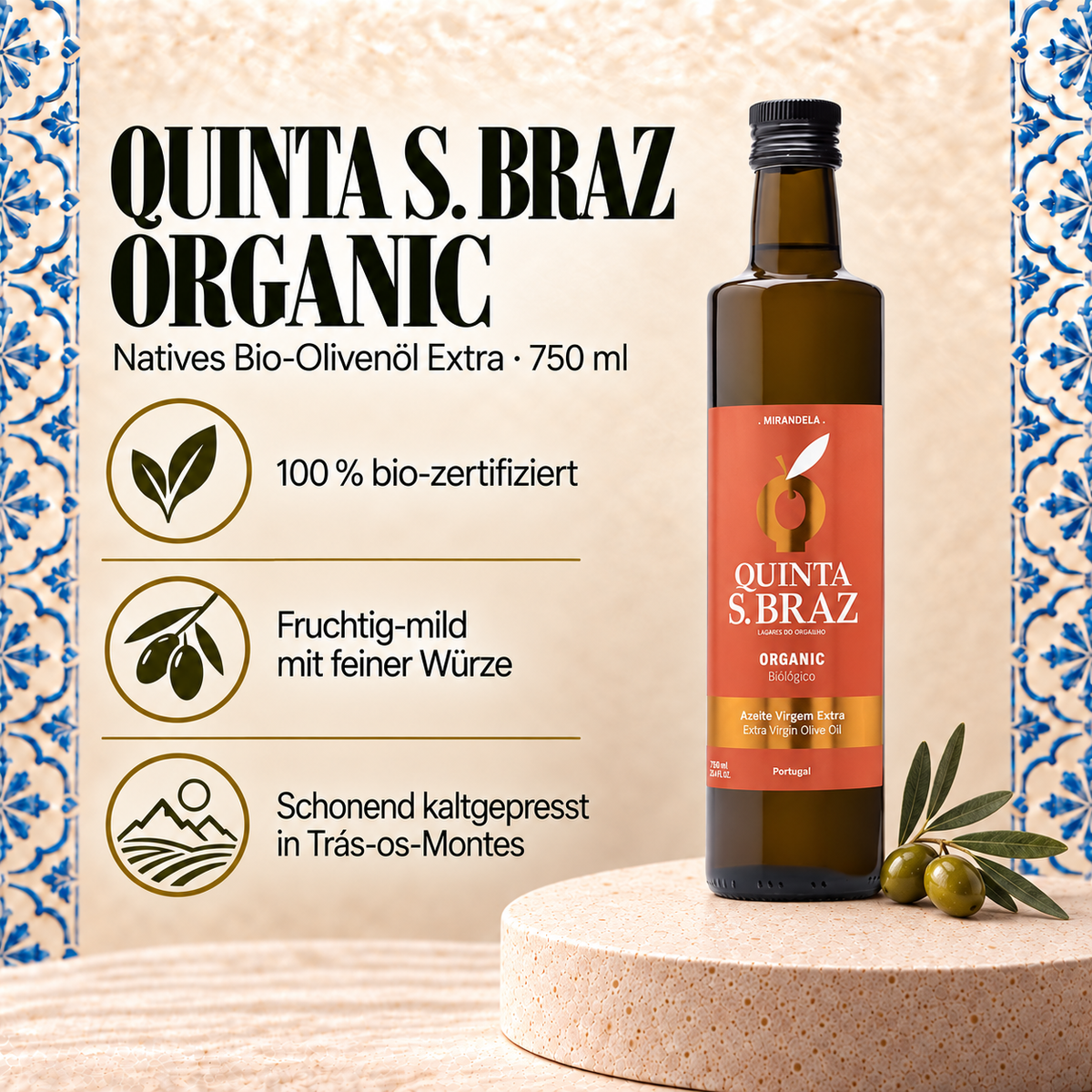 Quinta de S. Braz Organic - Natives Olivenöl Extra BIO 750ml
