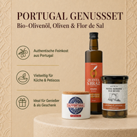 Portugal Genussset – Bio-Olivenöl, Oliven & Meersalz