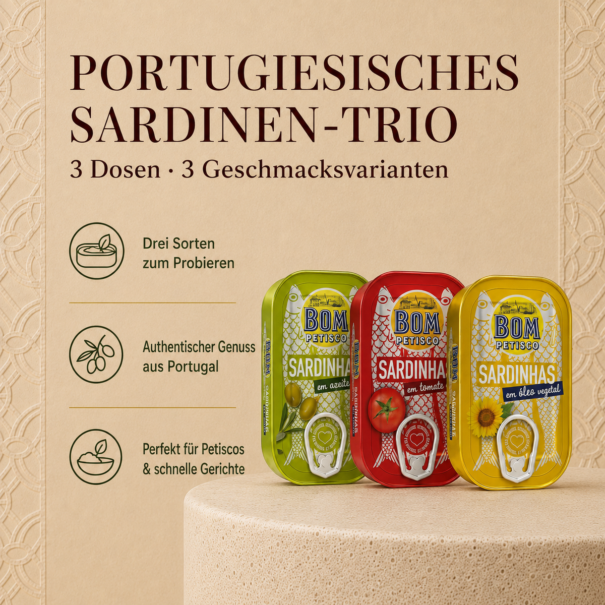 Portugiesisches Sardinen Trio (3x120g)