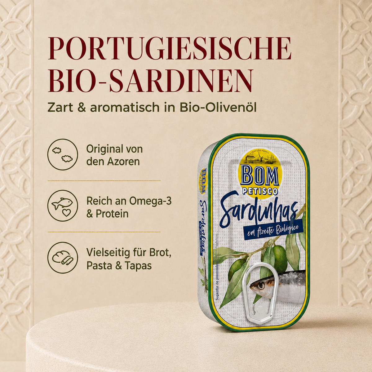 Sardinen in Bio-Olivenöl 120g