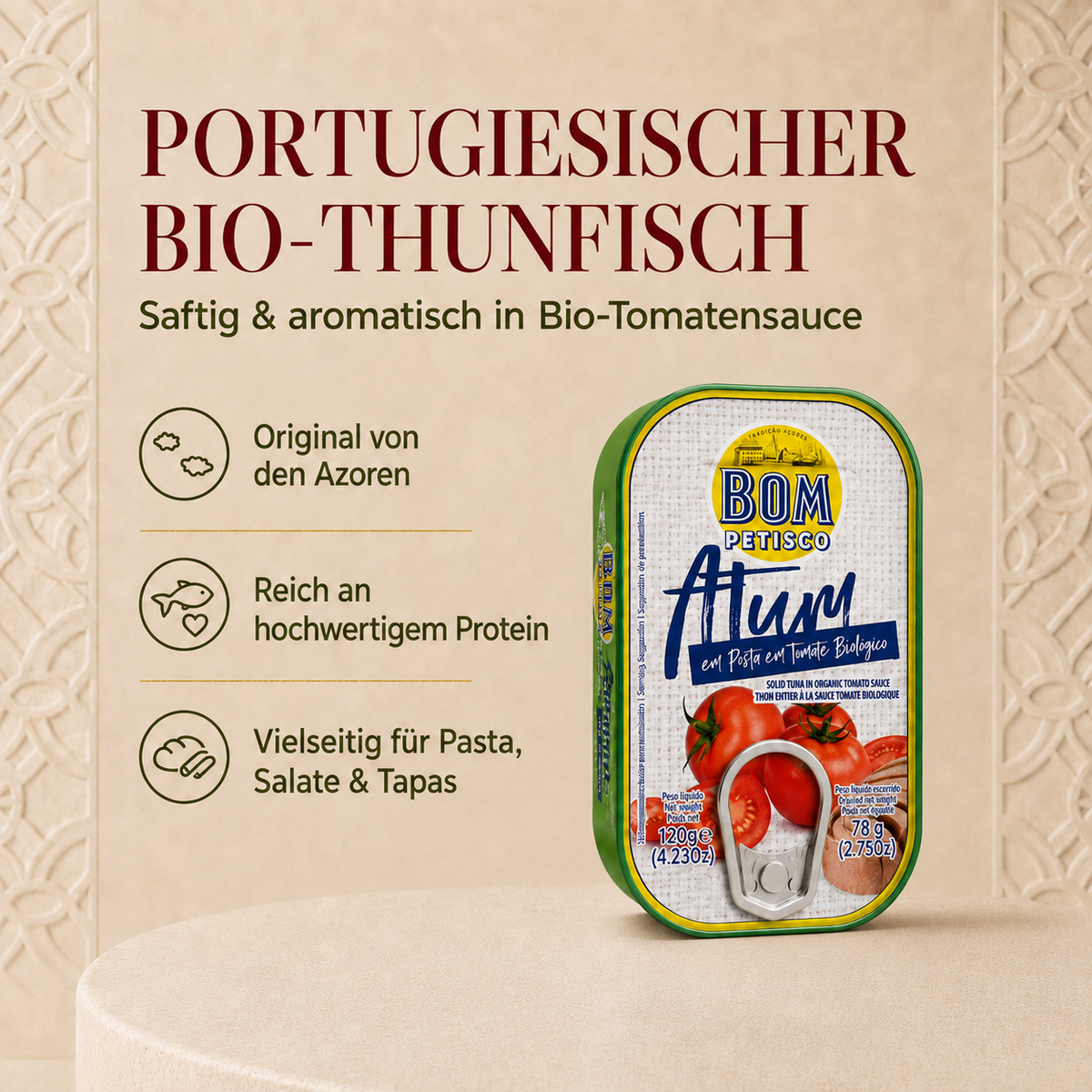 Thunfisch in Bio-Tomatensauce 120g