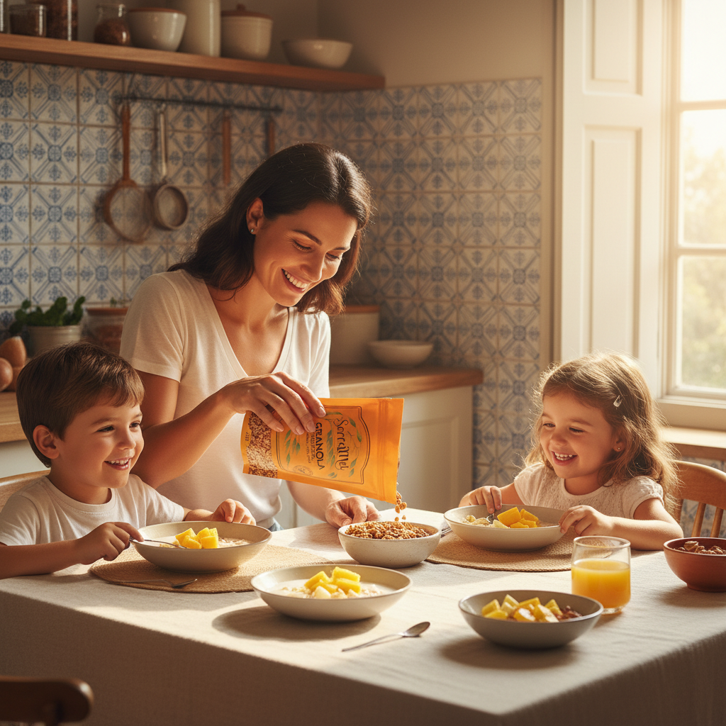 Familie Frühstück