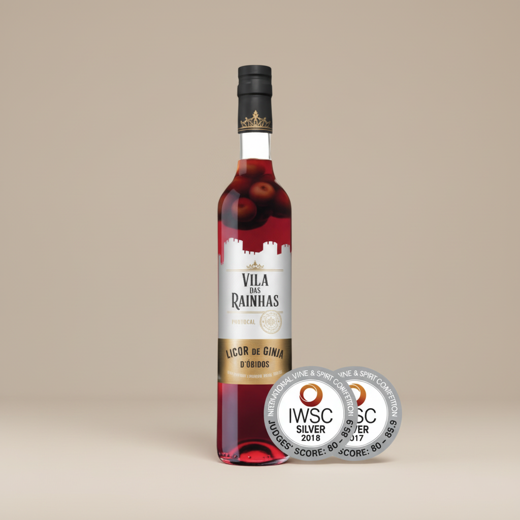 Ginja d'Óbidos mit Früchten - Vila das Rainhas 200ml - Neutraler Hintergrund