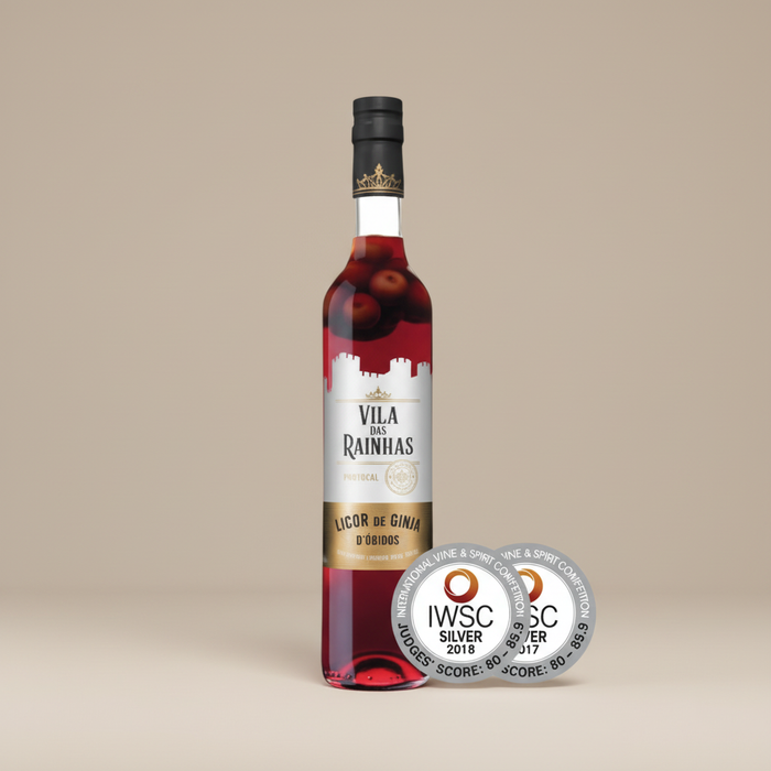 Ginja d'Óbidos mit Früchten - Vila das Rainhas 200ml - Neutraler Hintergrund