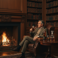 Kamin Ledersessel